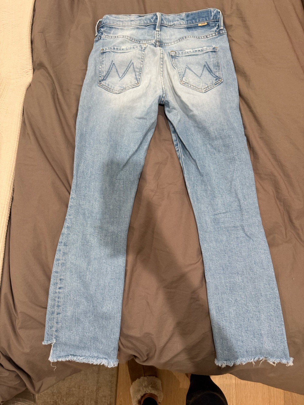 MOTHER Light Blue Skinny Jeans with Pocket M Stitch - Picture 3 of 4
